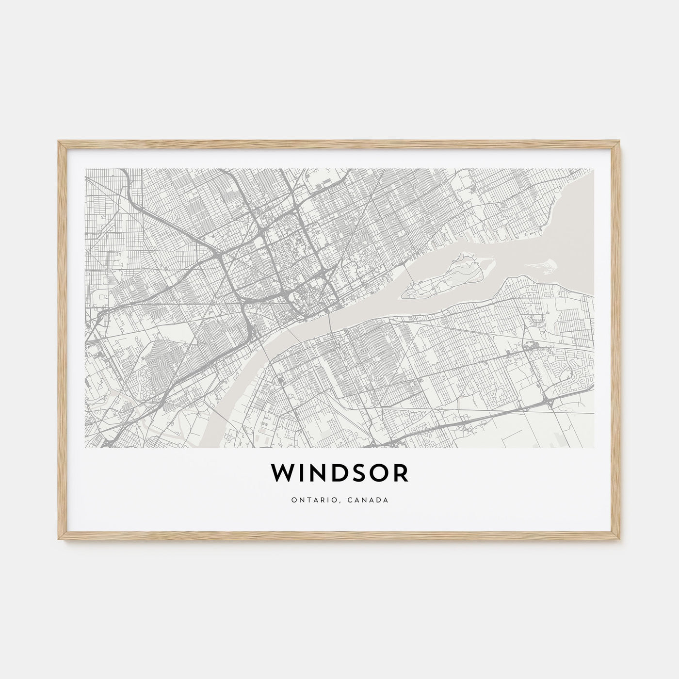 Windsor, Canada Map Landscape Poster