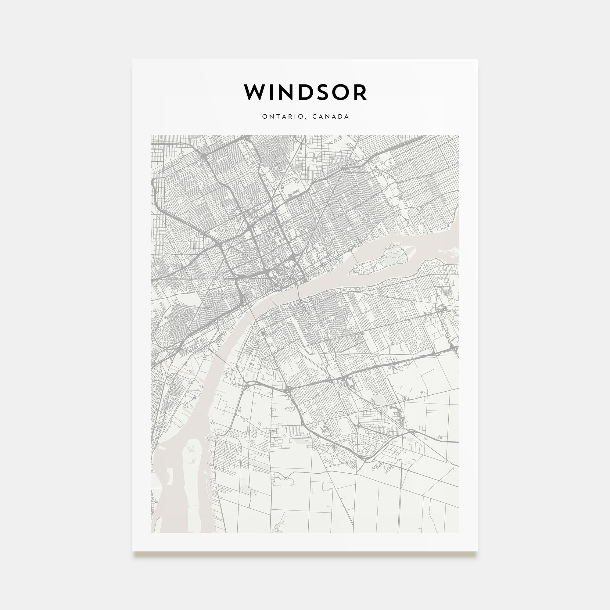 Windsor, Canada Map Portrait Poster