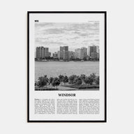 Windsor, Canada Travel B&W Poster