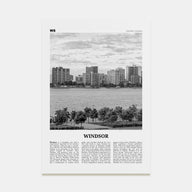 Windsor, Canada Travel B&W Poster