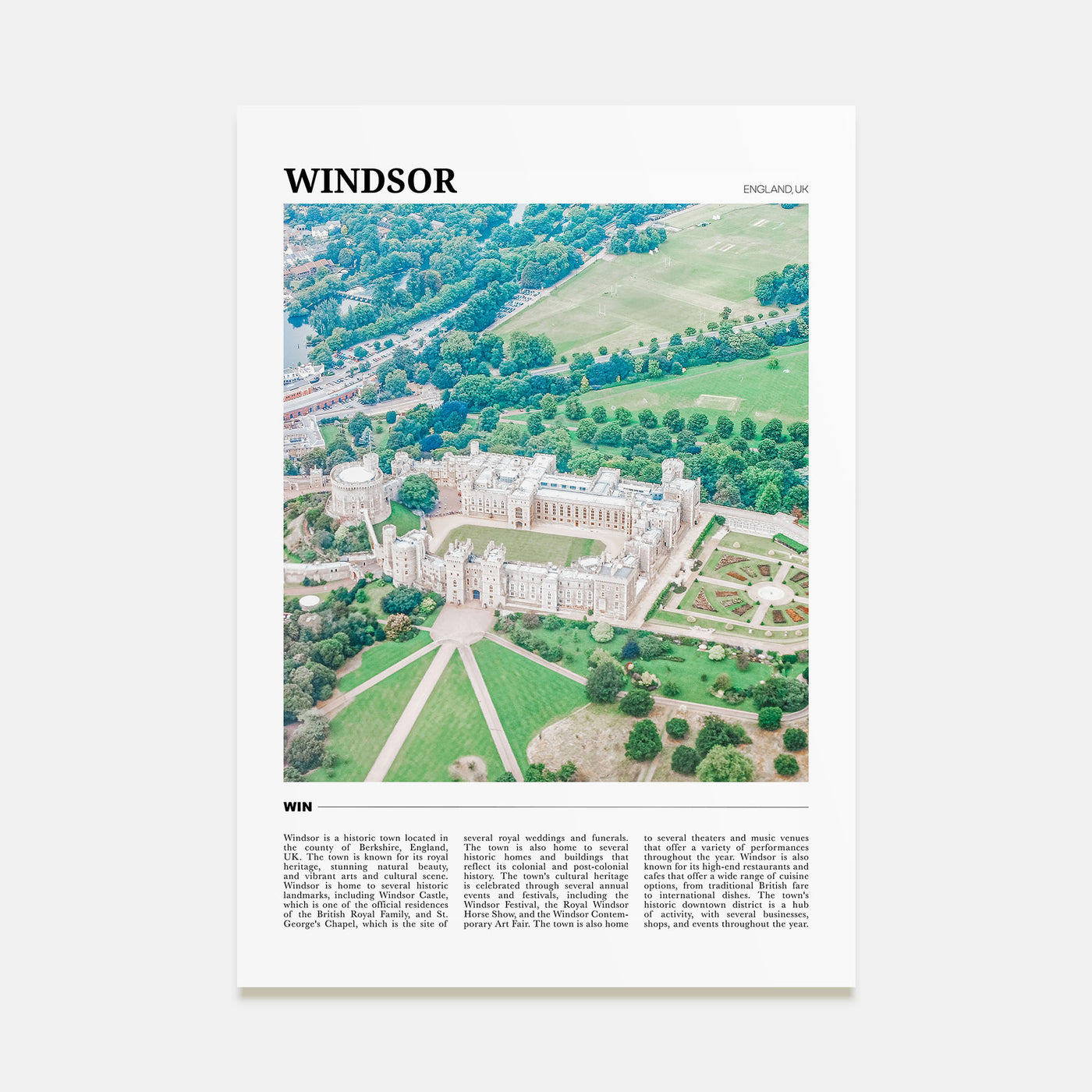 Windsor, England Travel Color Poster