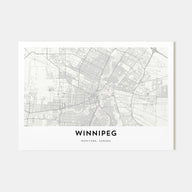 Winnipeg Map Landscape Poster