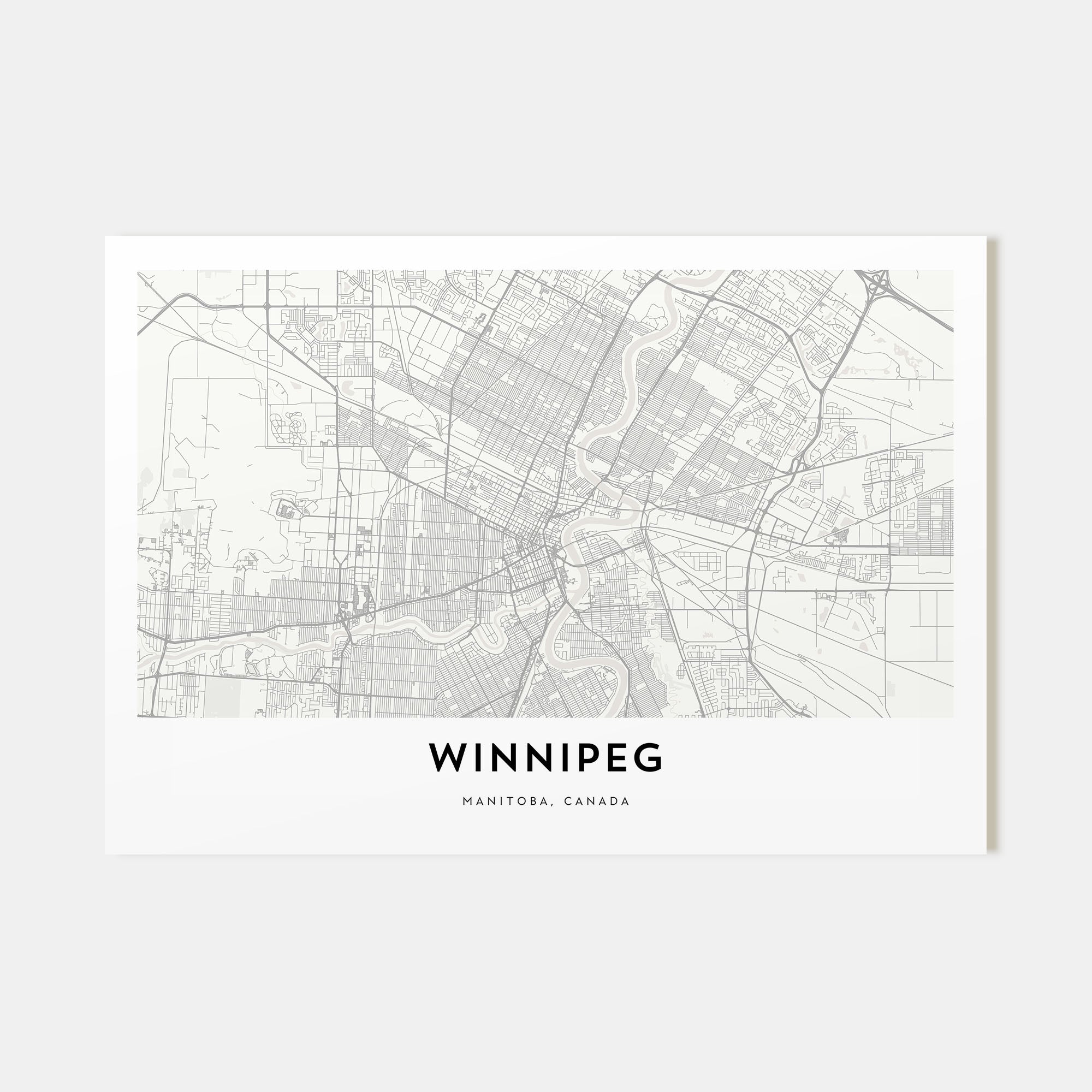 Winnipeg Map Landscape Poster