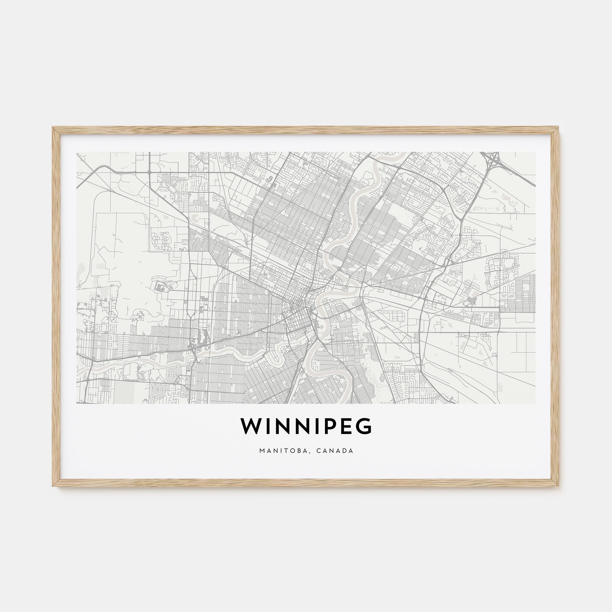 Winnipeg Map Landscape Poster