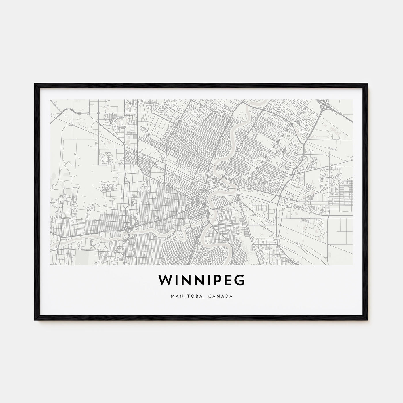 Winnipeg Map Landscape Poster