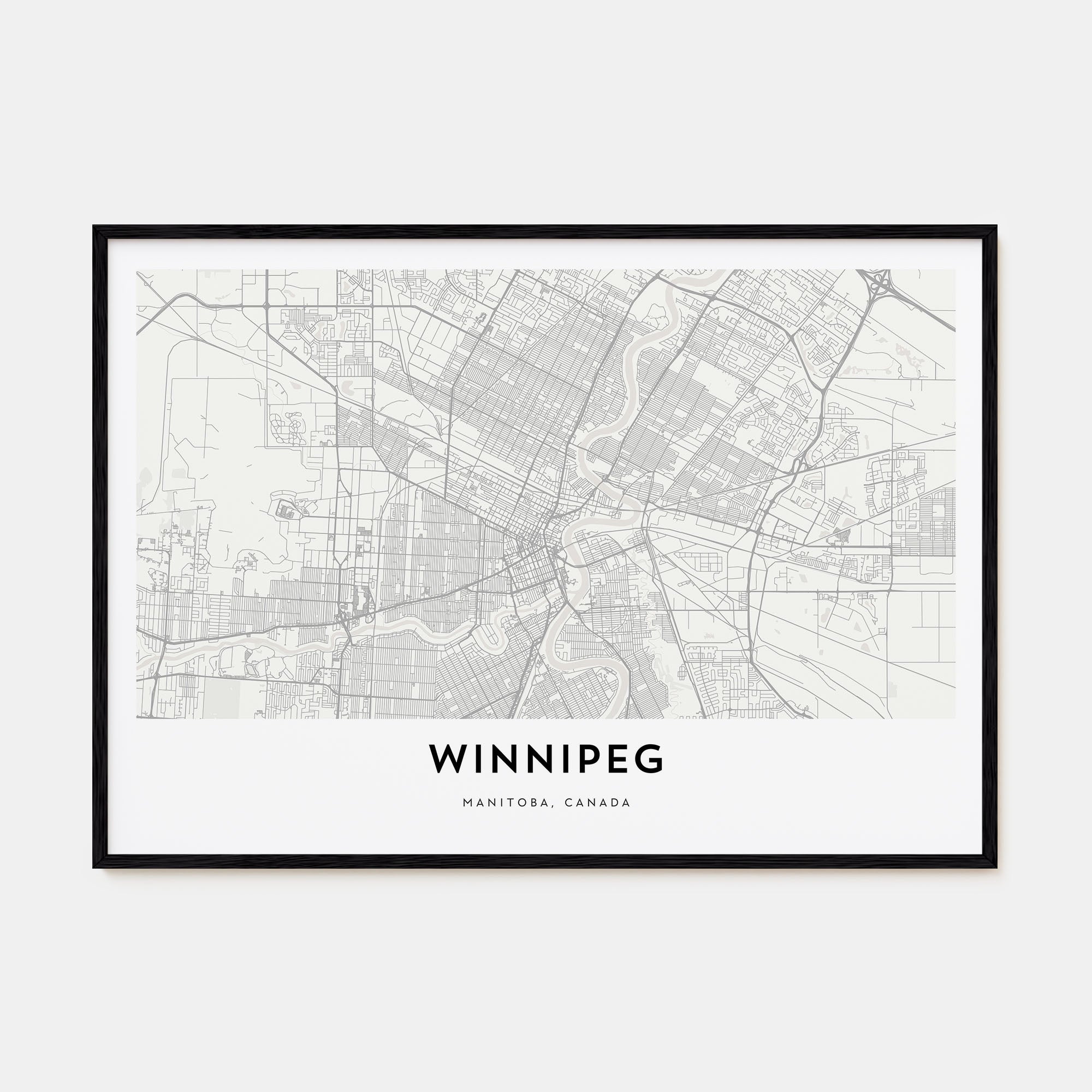 Winnipeg Map Landscape Poster