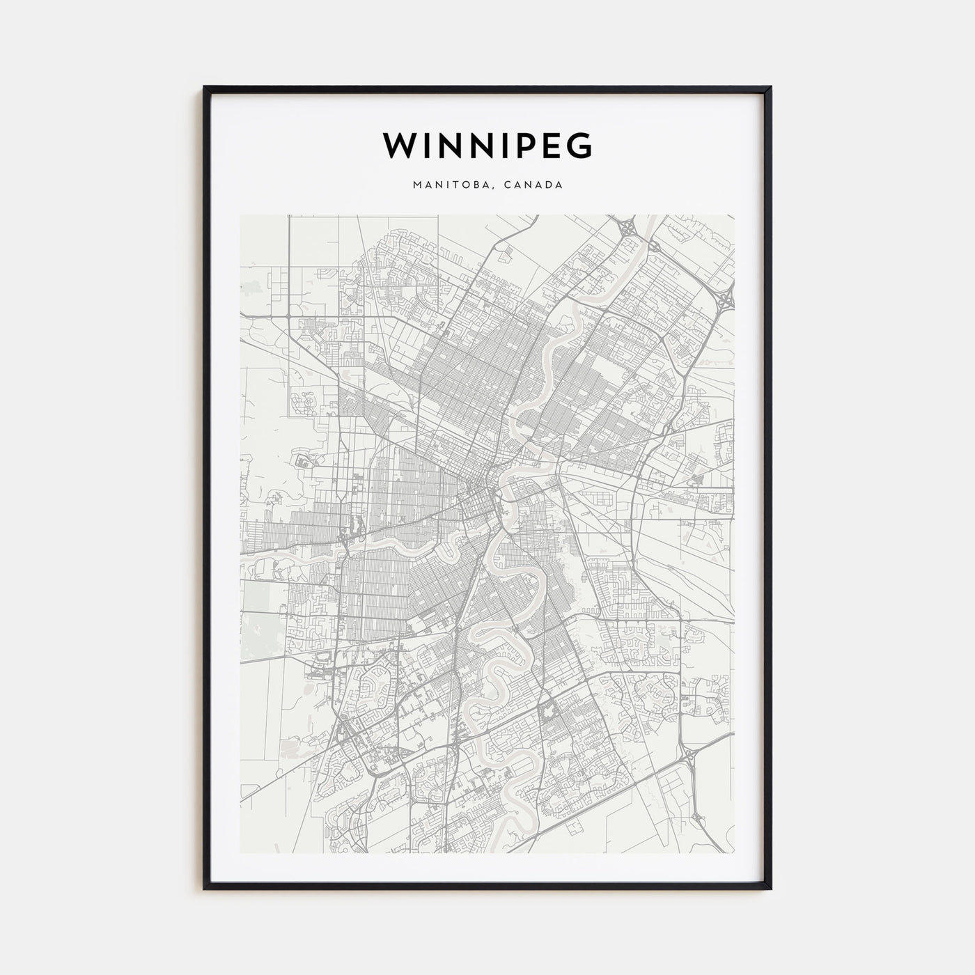 Winnipeg Map Portrait Poster