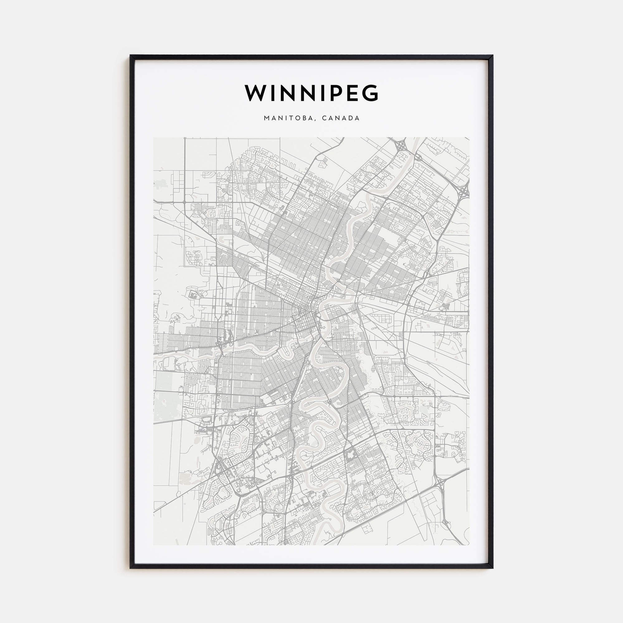 Winnipeg Map Portrait Poster