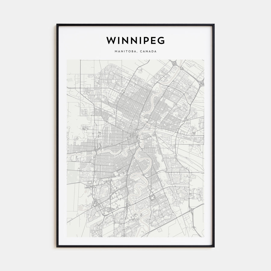 Winnipeg Map Portrait Poster