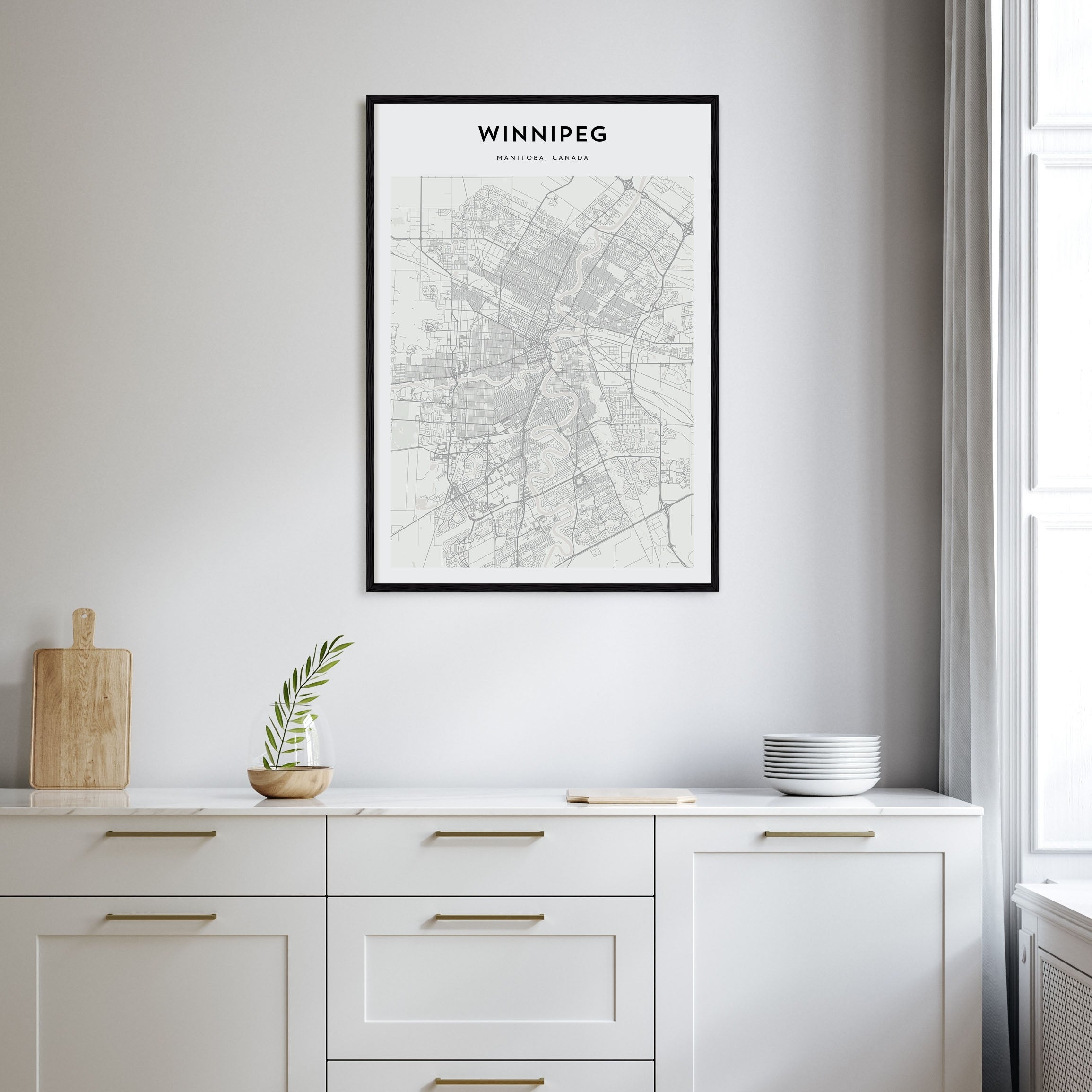Winnipeg Map Portrait Poster