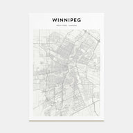 Winnipeg Map Portrait Poster
