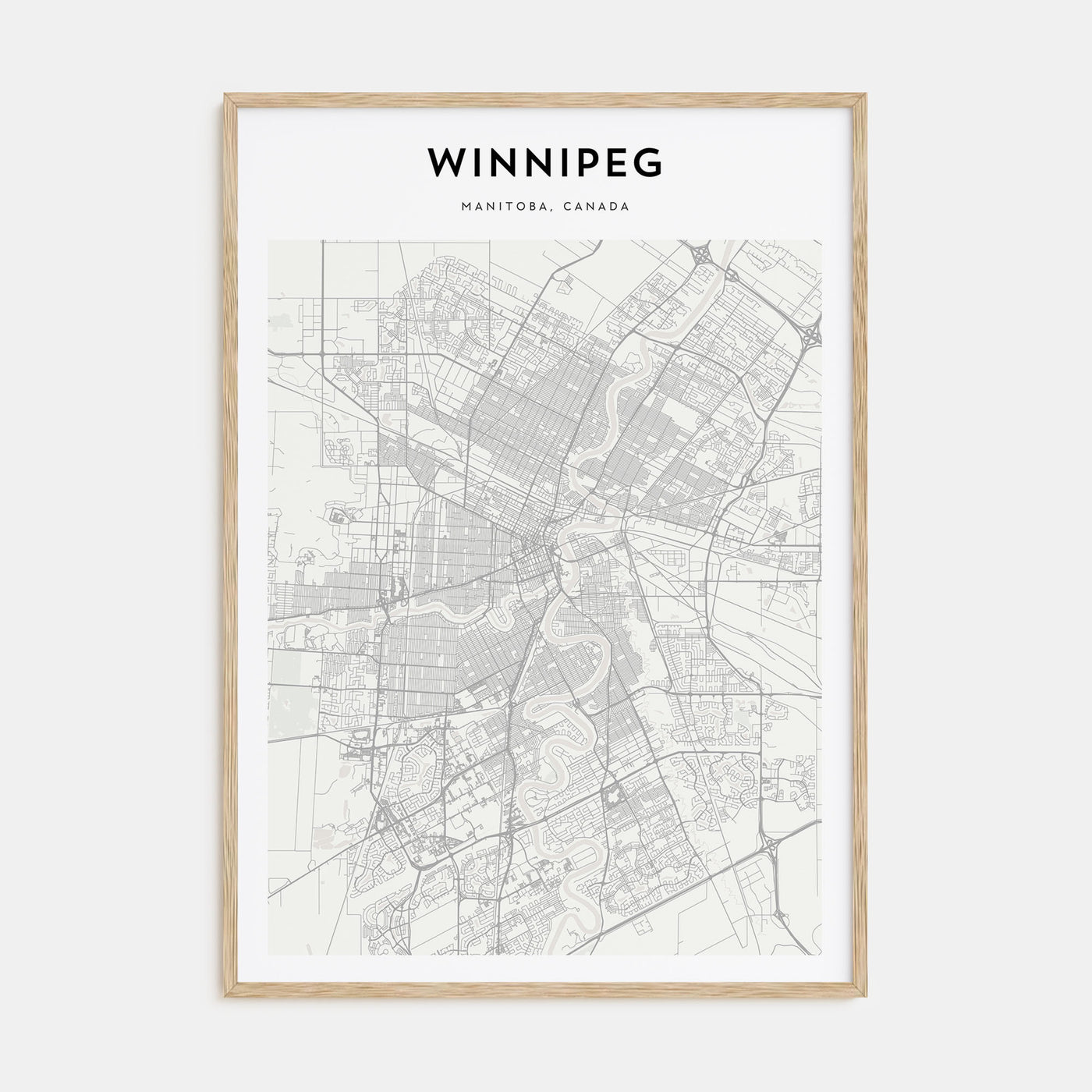 Winnipeg Map Portrait Poster