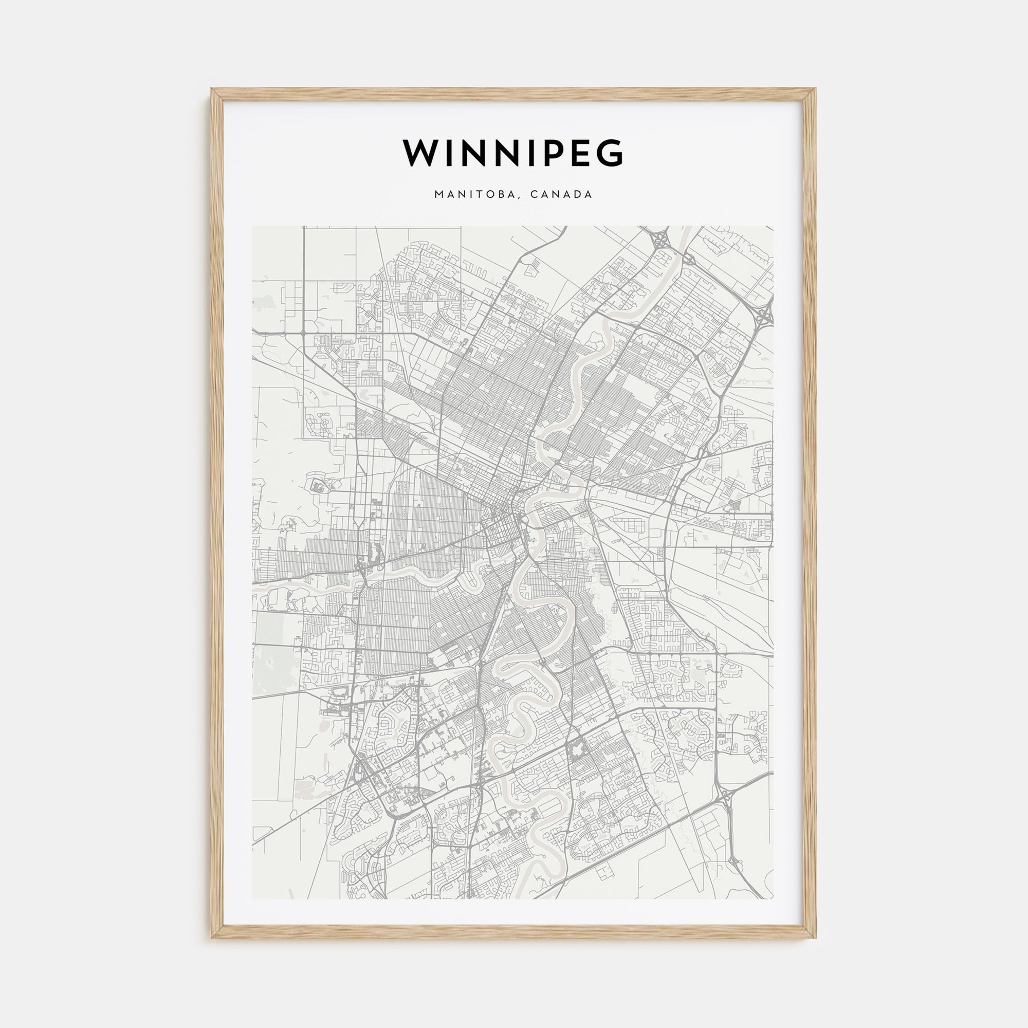 Winnipeg Map Portrait Poster