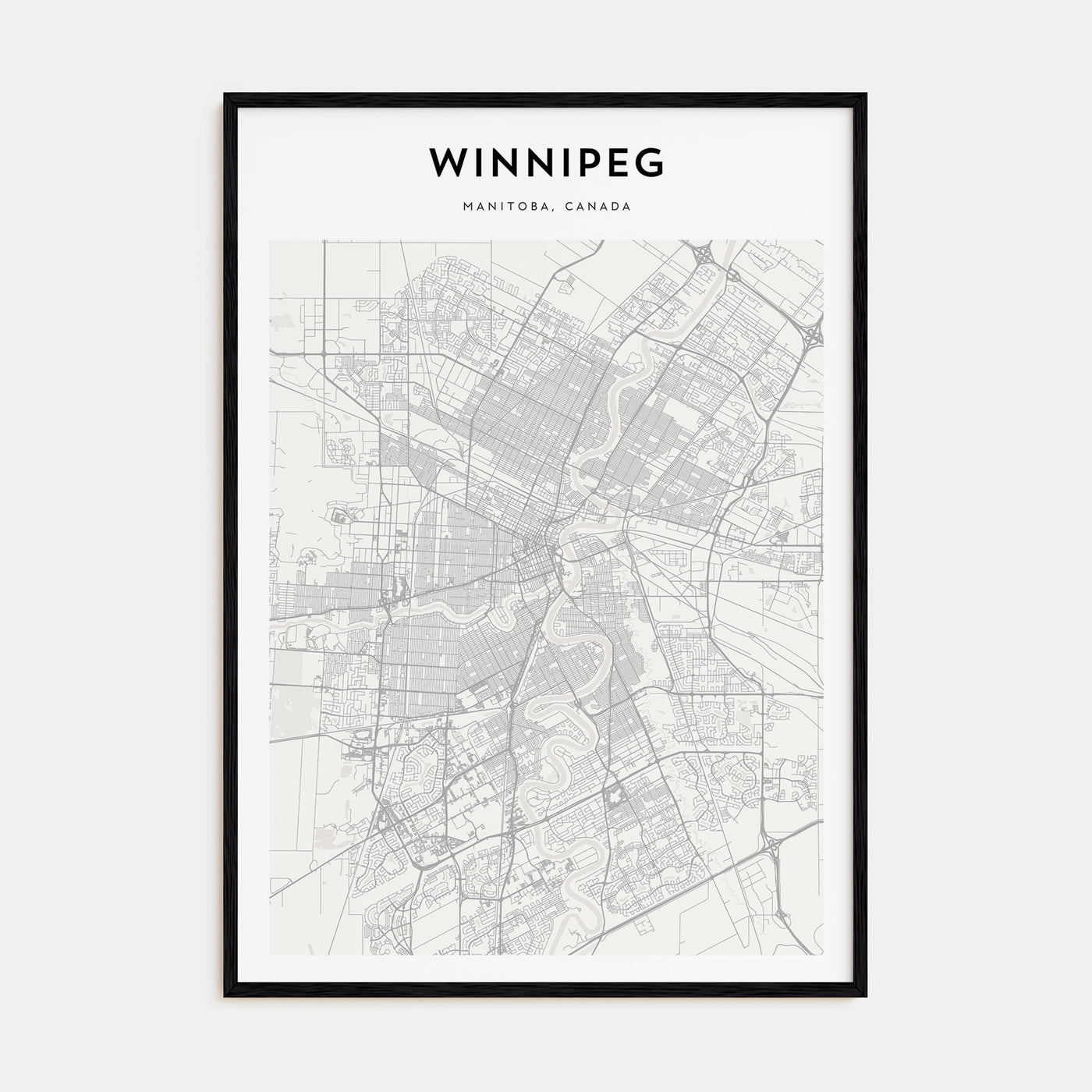 Winnipeg Map Portrait Poster