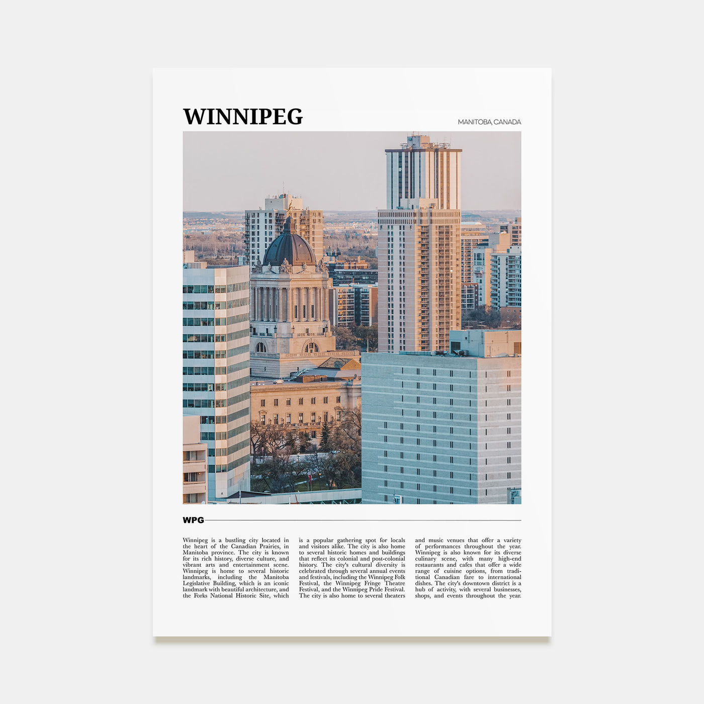 Winnipeg Travel Color No 2 Poster