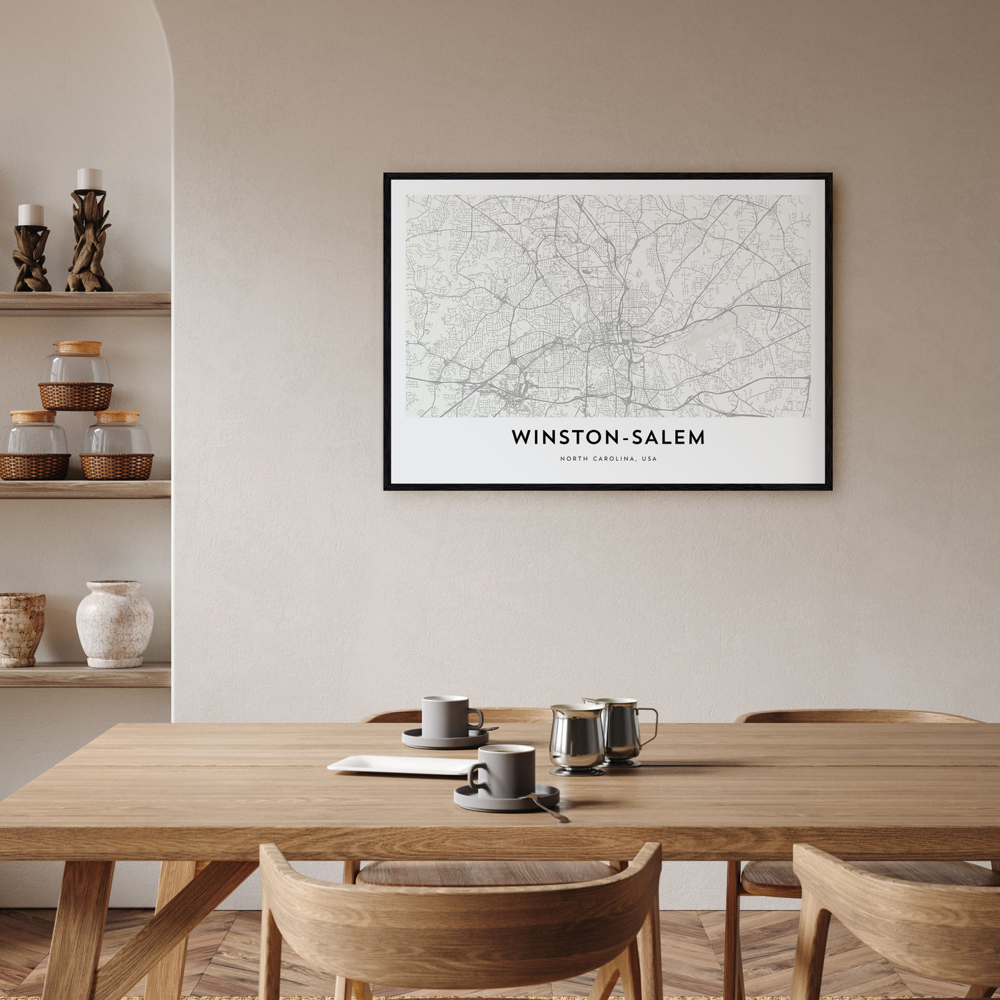 Winston-Salem Map Landscape Poster