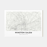 Winston-Salem Map Landscape Poster