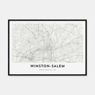 Winston-Salem Map Landscape Poster