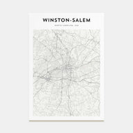 Winston-Salem Map Portrait Poster