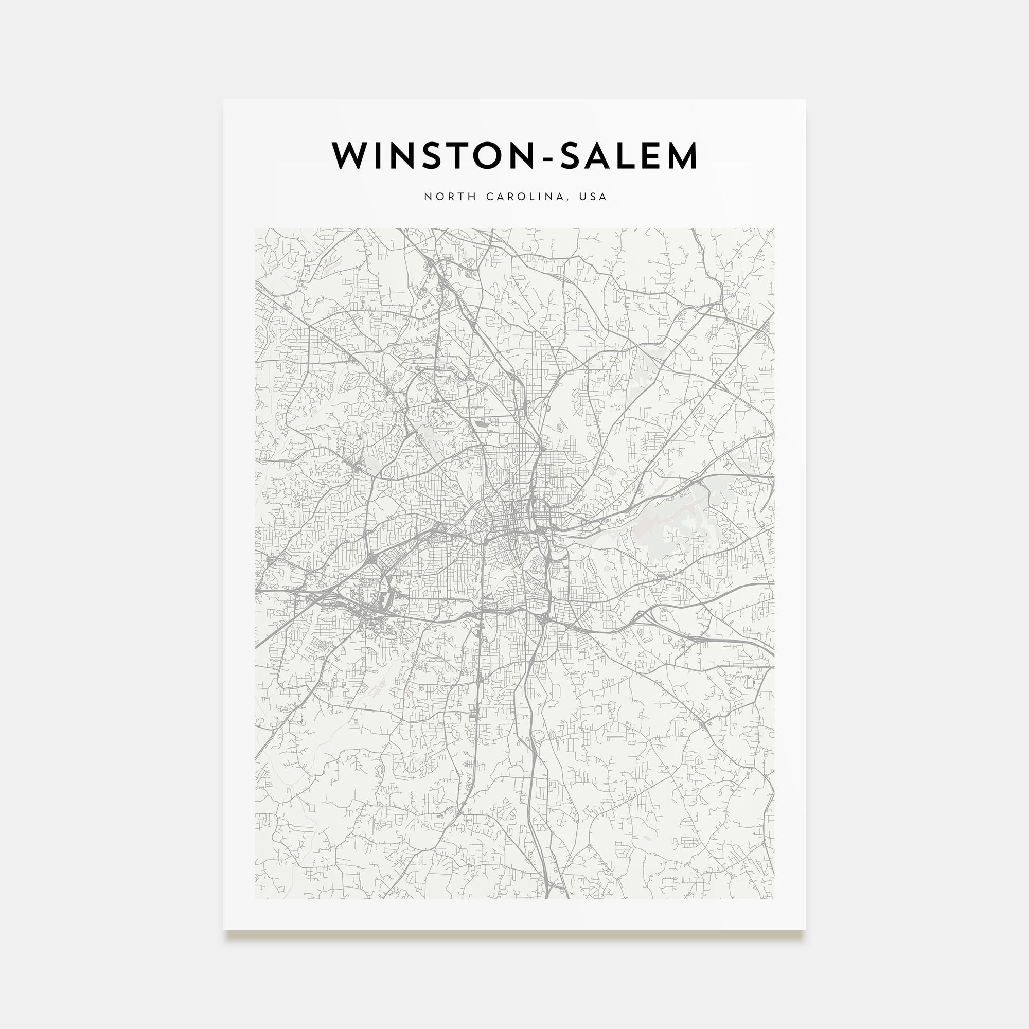 Winston-Salem Map Portrait Poster