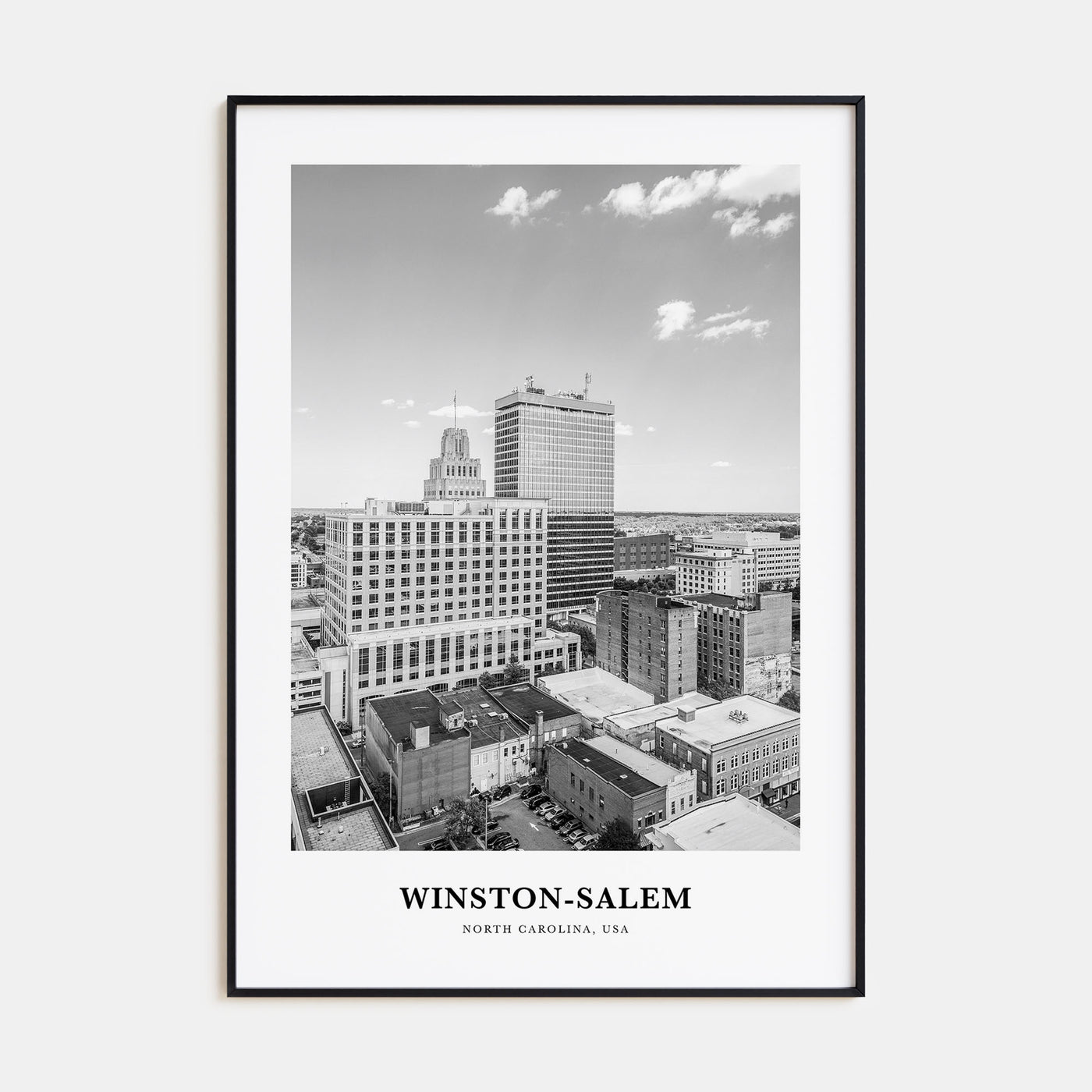 Winston-Salem Portrait B&W Poster