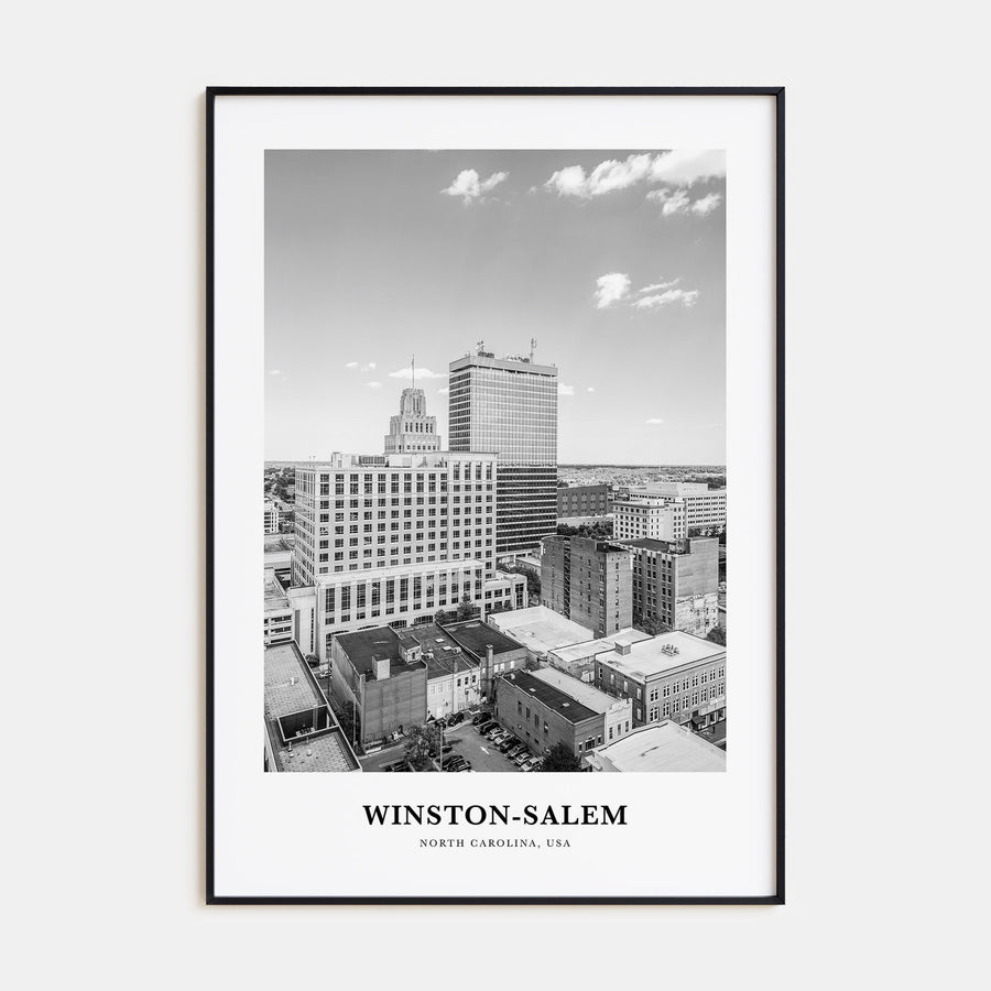 Winston-Salem Portrait B&W Poster