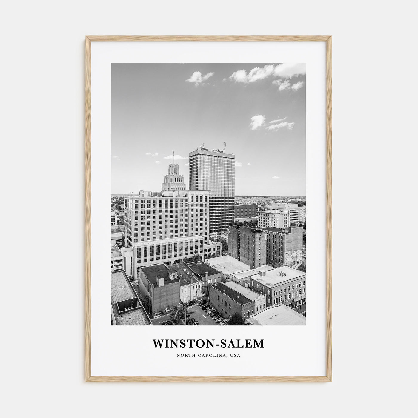Winston-Salem Portrait B&W Poster
