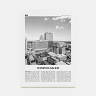 Winston-Salem Travel B&W Poster