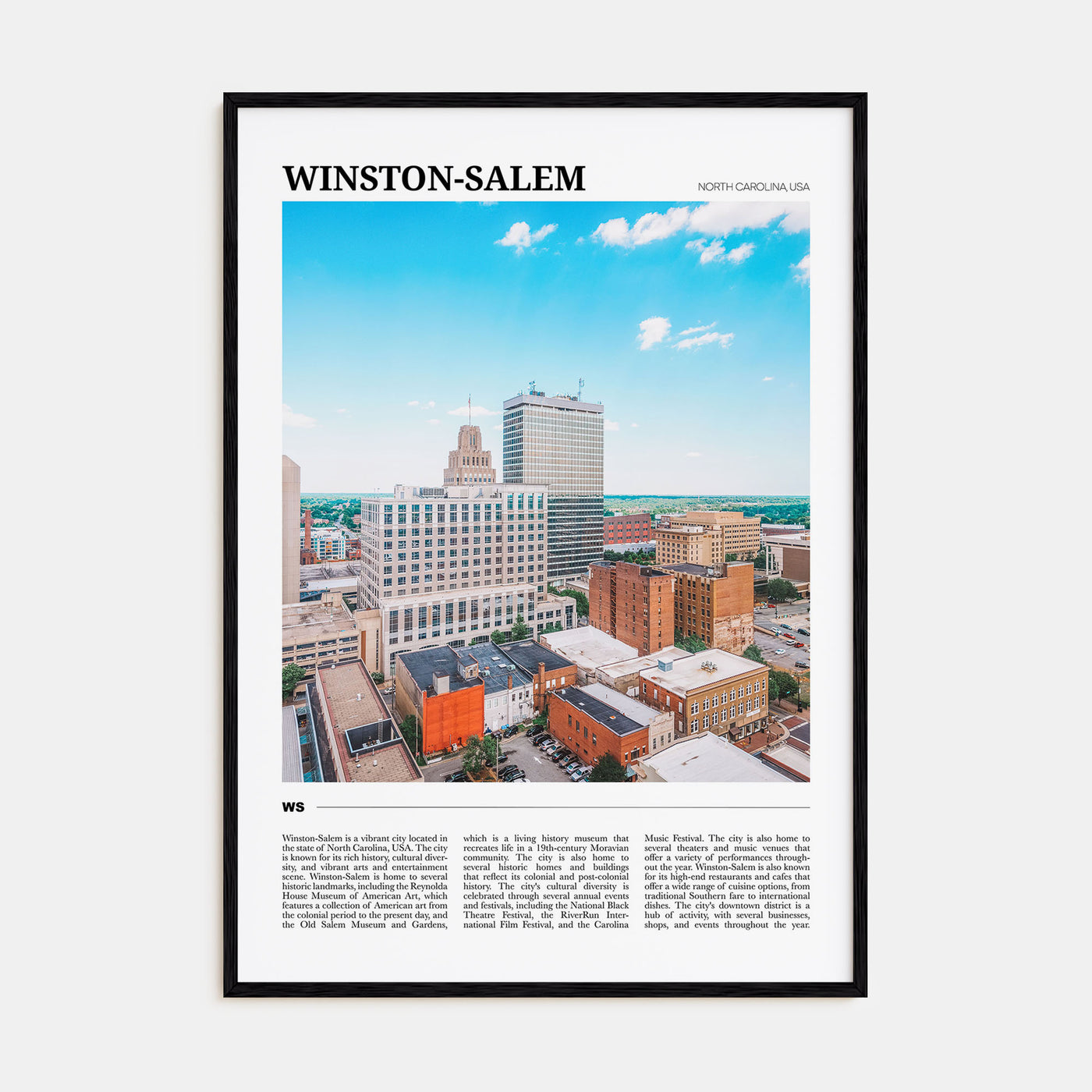 Winston-Salem Travel Color Poster