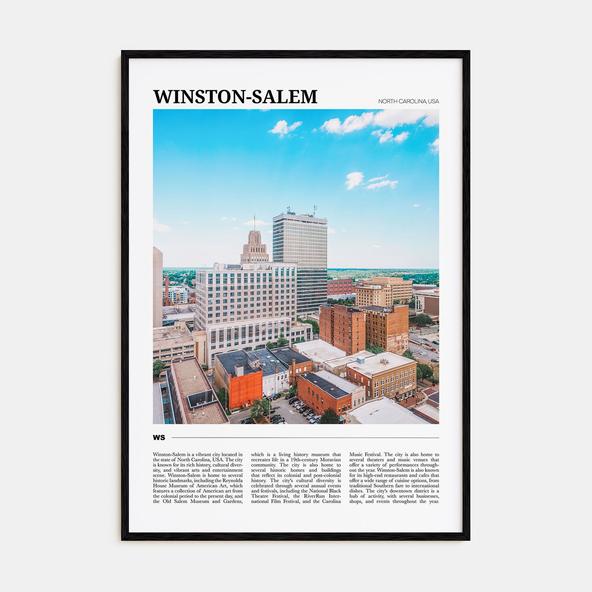 Winston-Salem Travel Color Poster