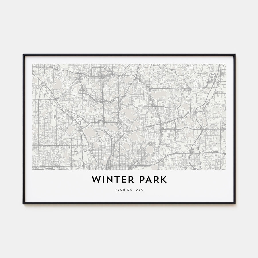 Winter Park Map Landscape Poster