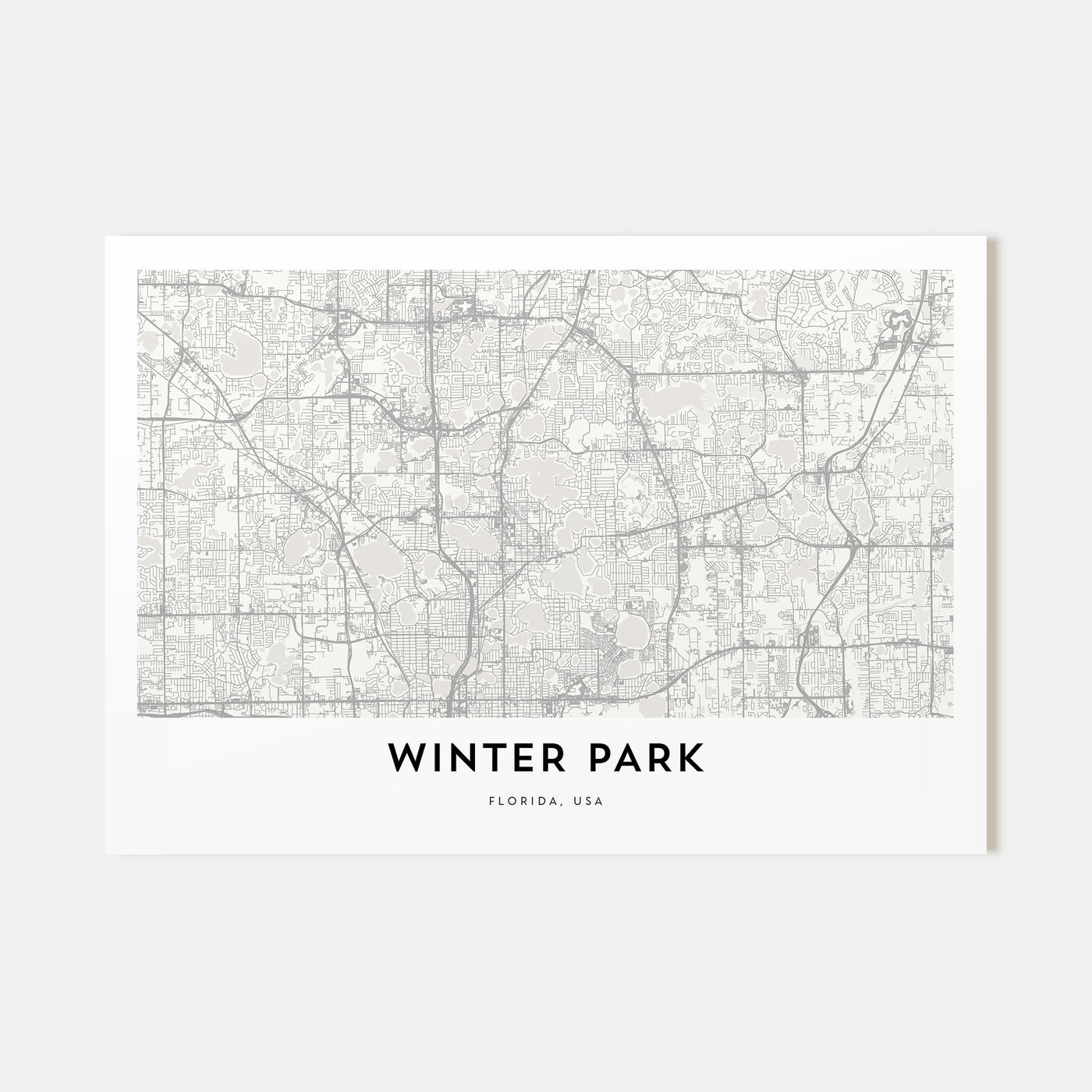 Winter Park Map Landscape Poster