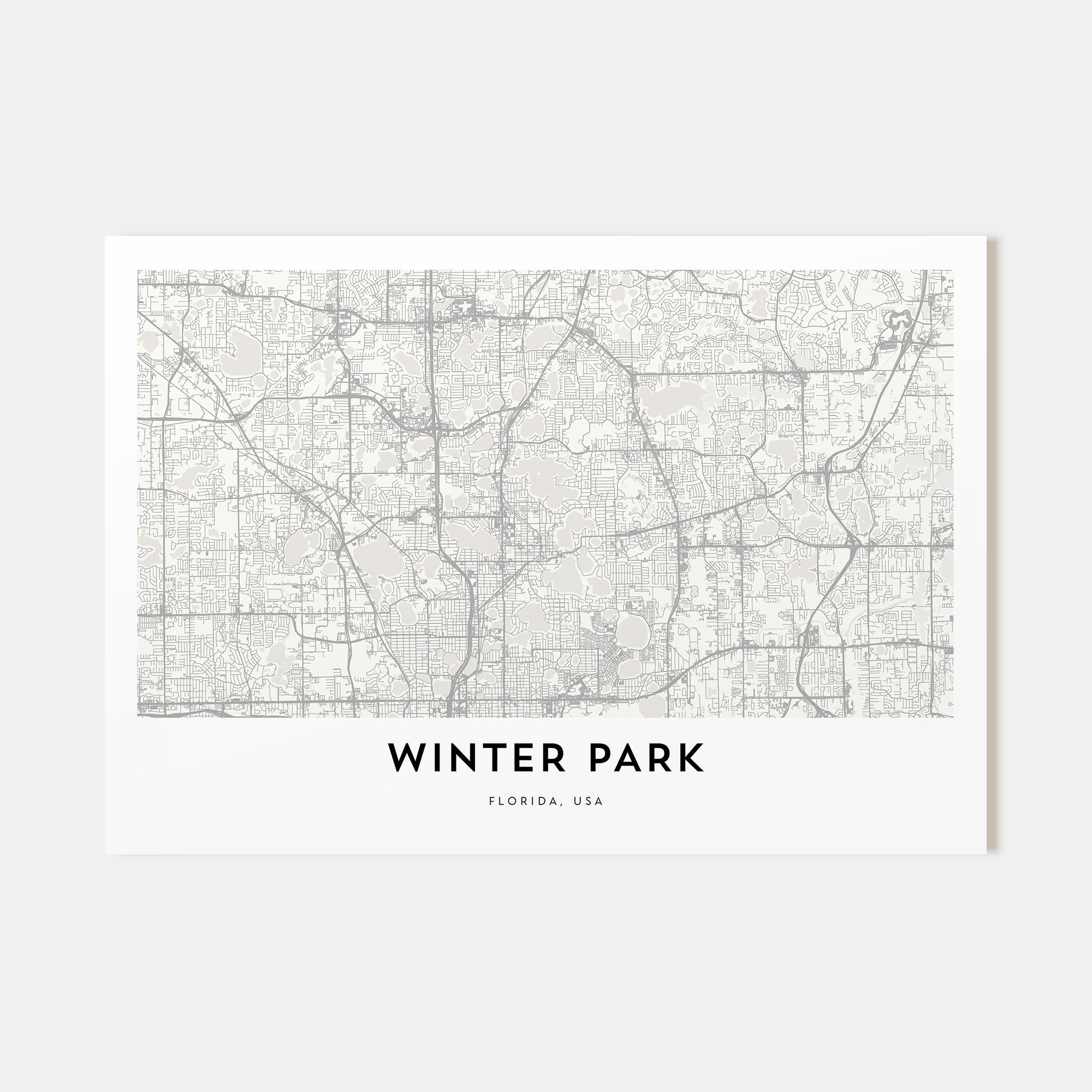 Winter Park Map Landscape Poster