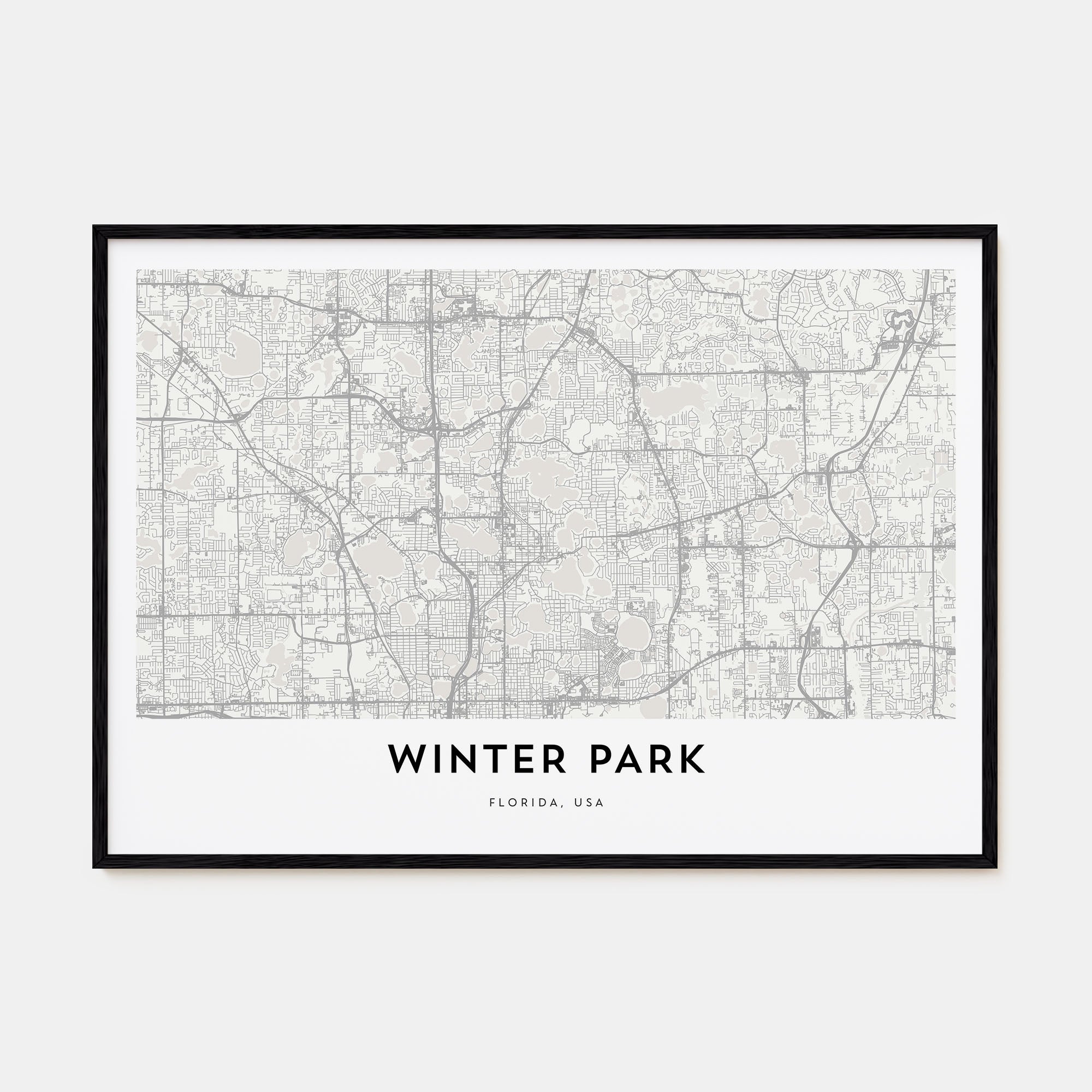 Winter Park Map Landscape Poster