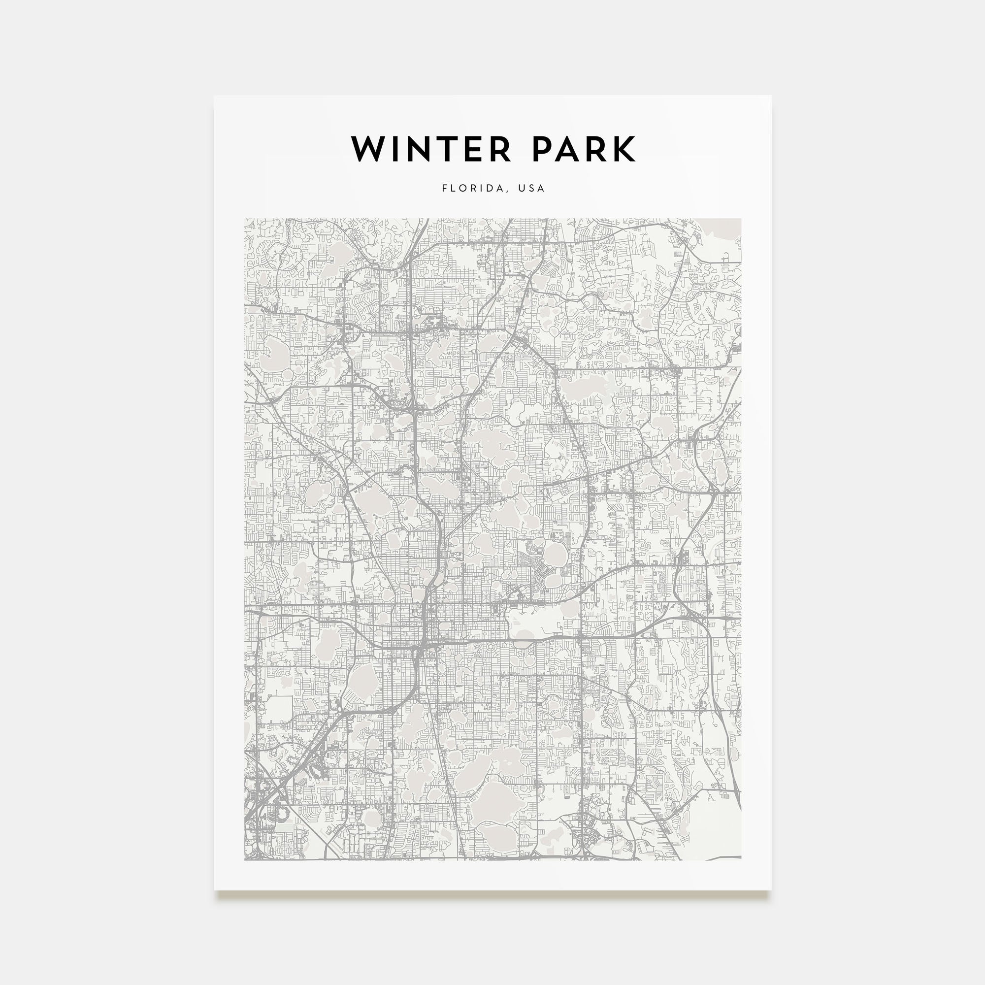 Winter Park Map Portrait Poster