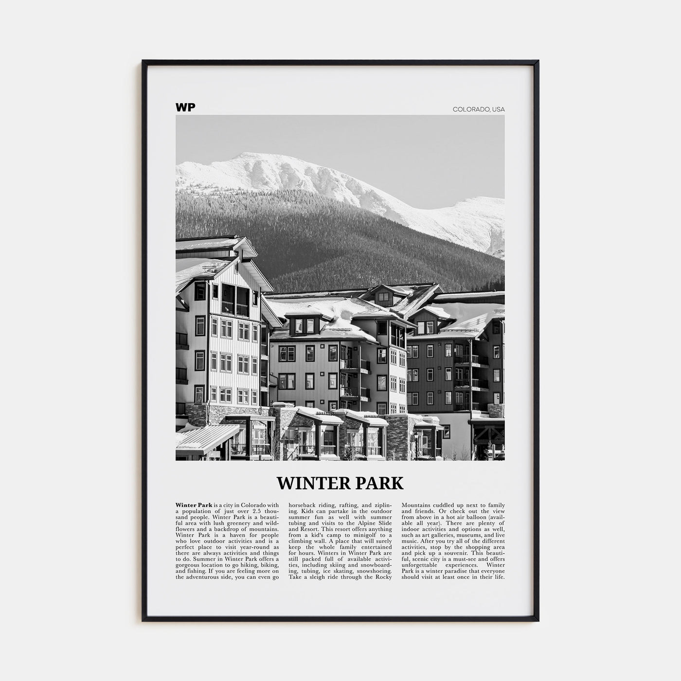 Winter Park Travel B&W Poster