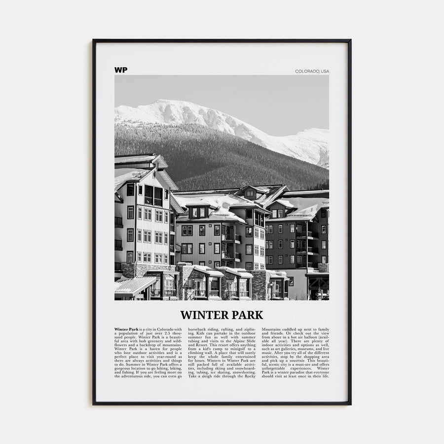 Winter Park Travel B&W Poster