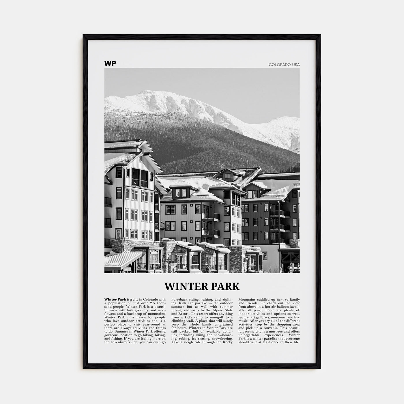 Winter Park Travel B&W Poster