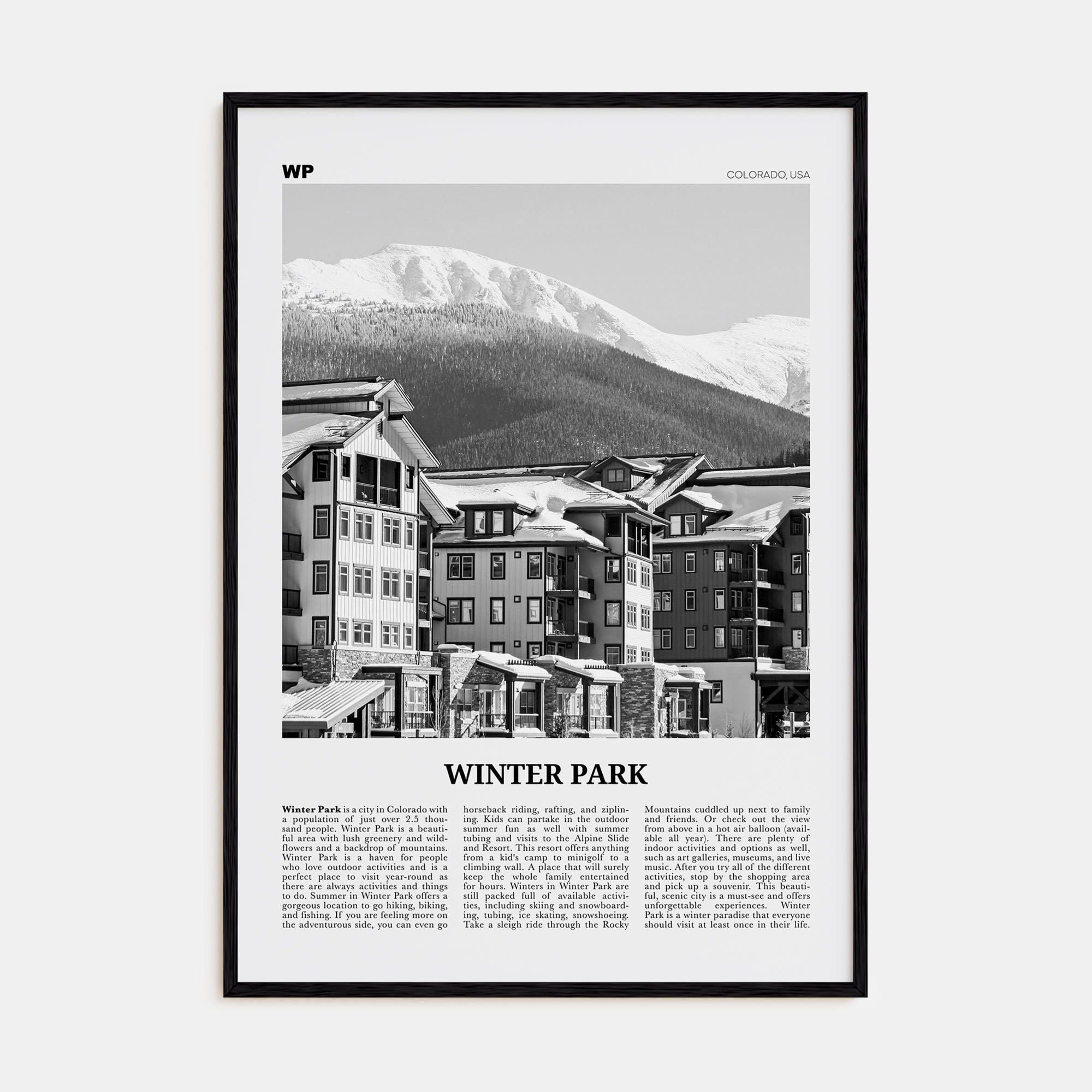 Winter Park Travel B&W Poster