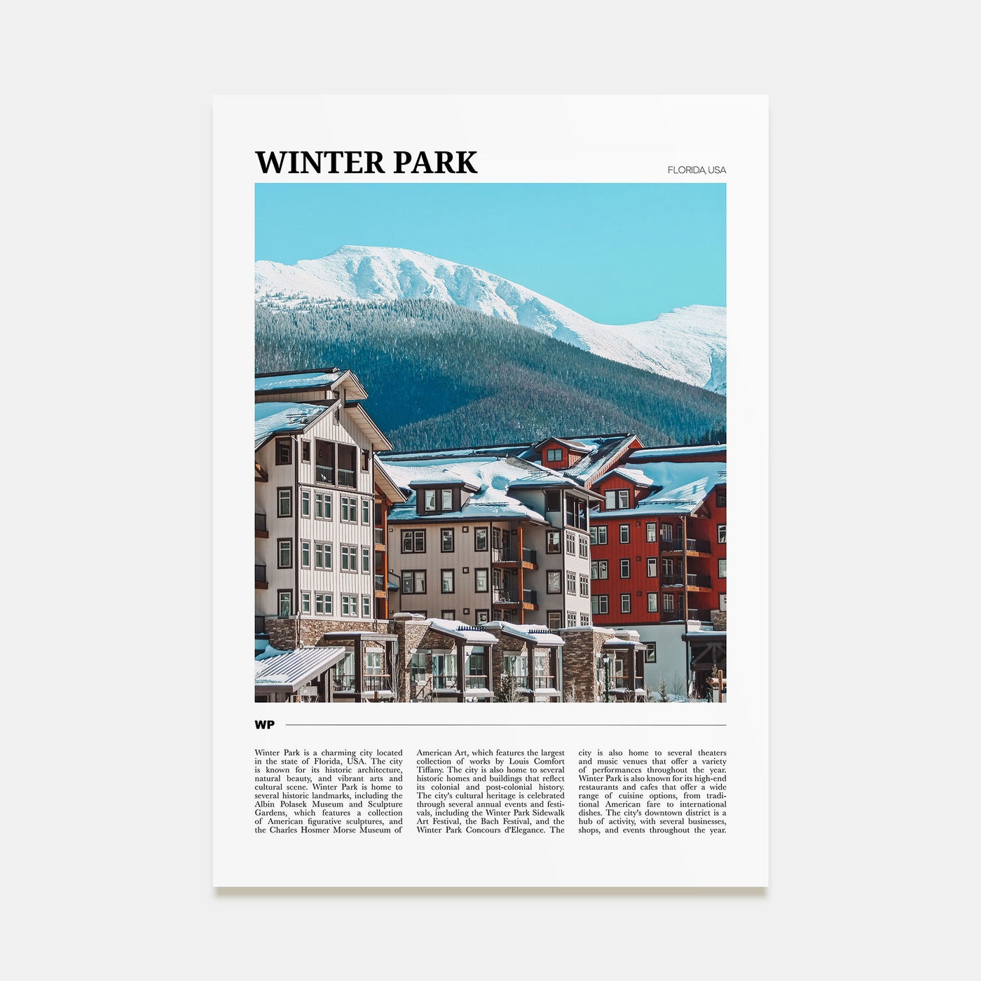 Winter Park Travel Color Poster