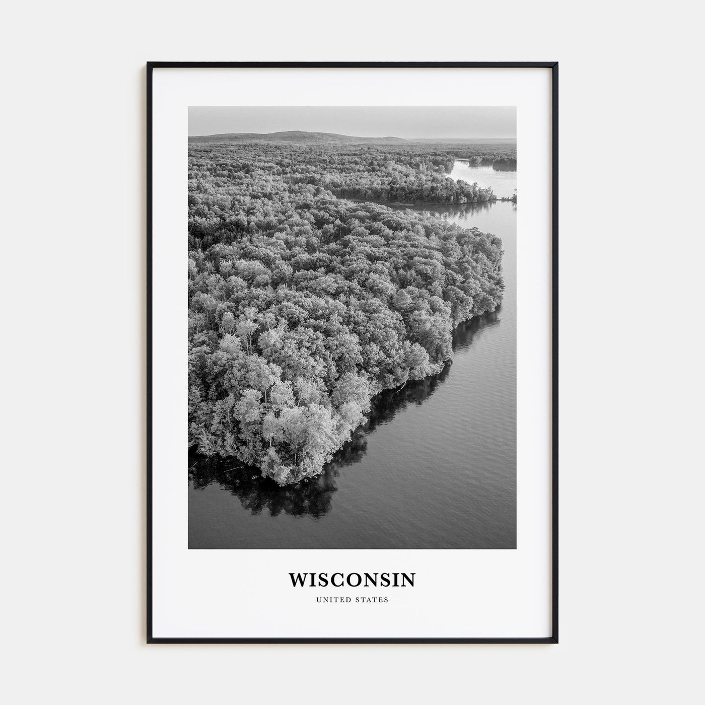 Wisconsin Portrait B&W Poster