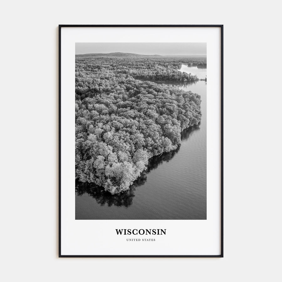 Wisconsin Portrait B&W Poster
