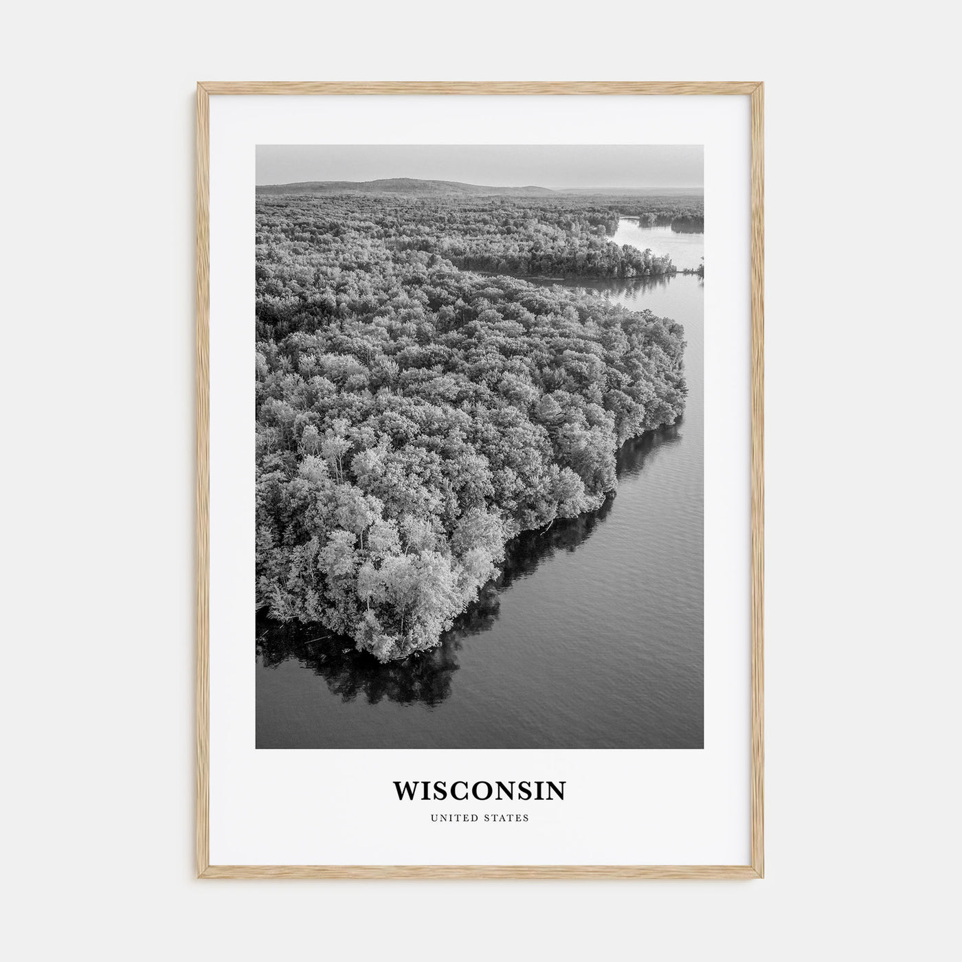Wisconsin Portrait B&W Poster