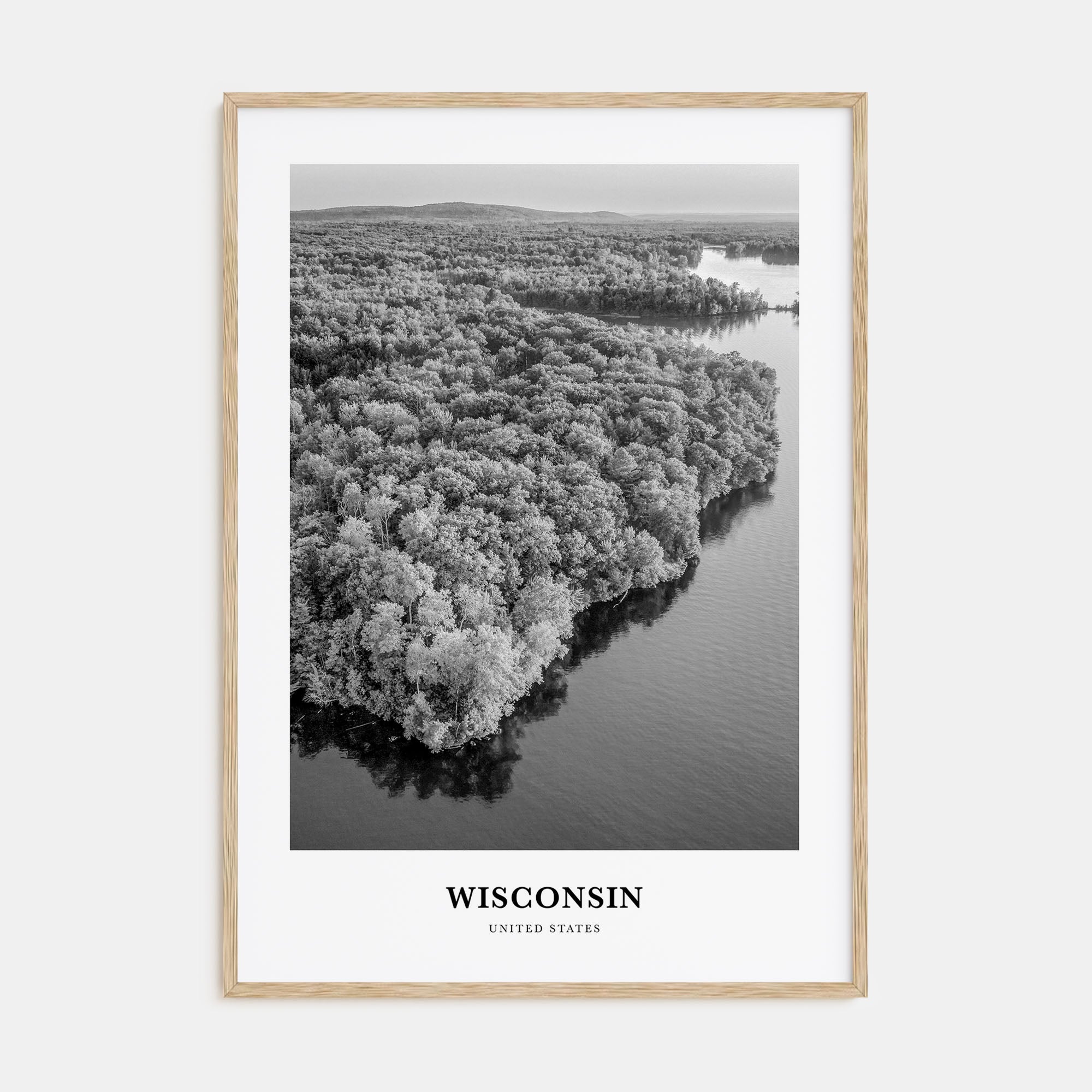 Wisconsin Portrait B&W Poster