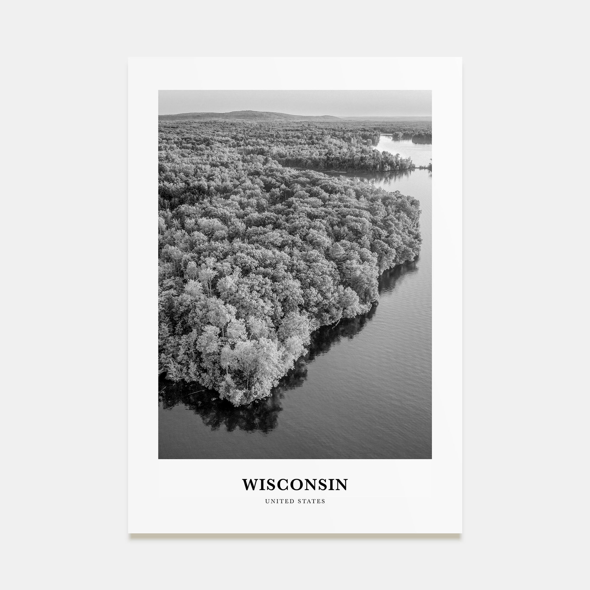 Wisconsin Portrait B&W Poster