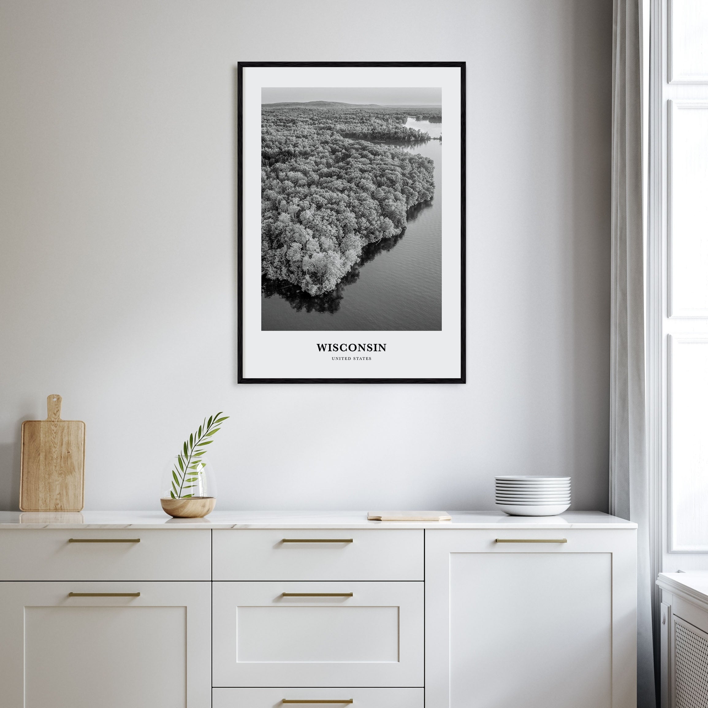 Wisconsin Portrait B&W Poster