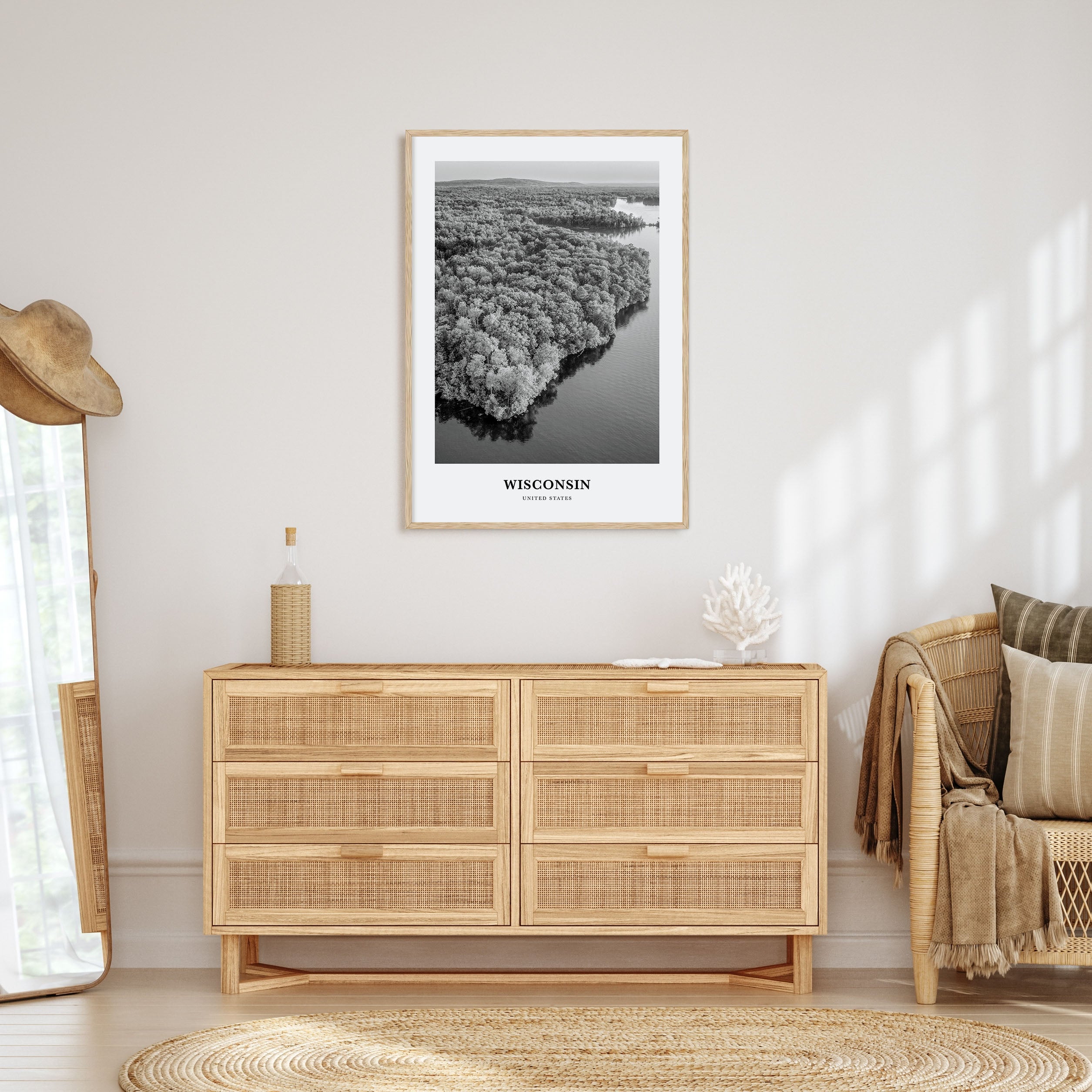 Wisconsin Portrait B&W Poster