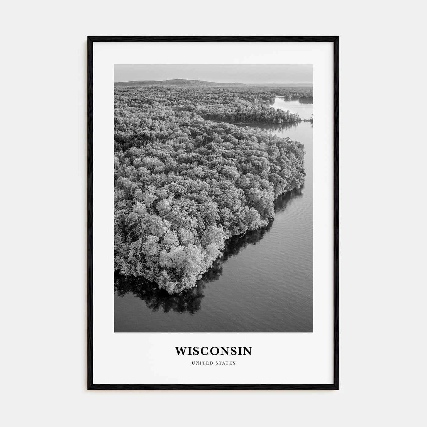 Wisconsin Portrait B&W Poster