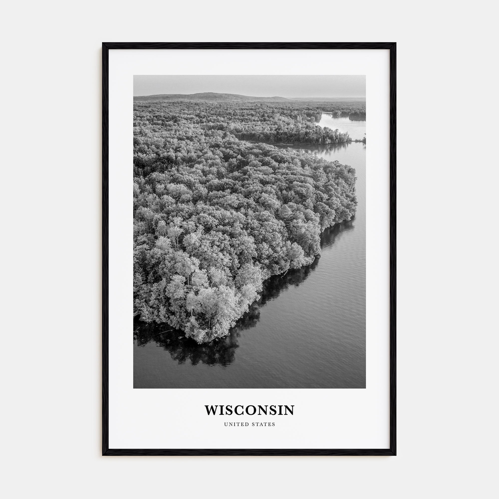 Wisconsin Portrait B&W Poster