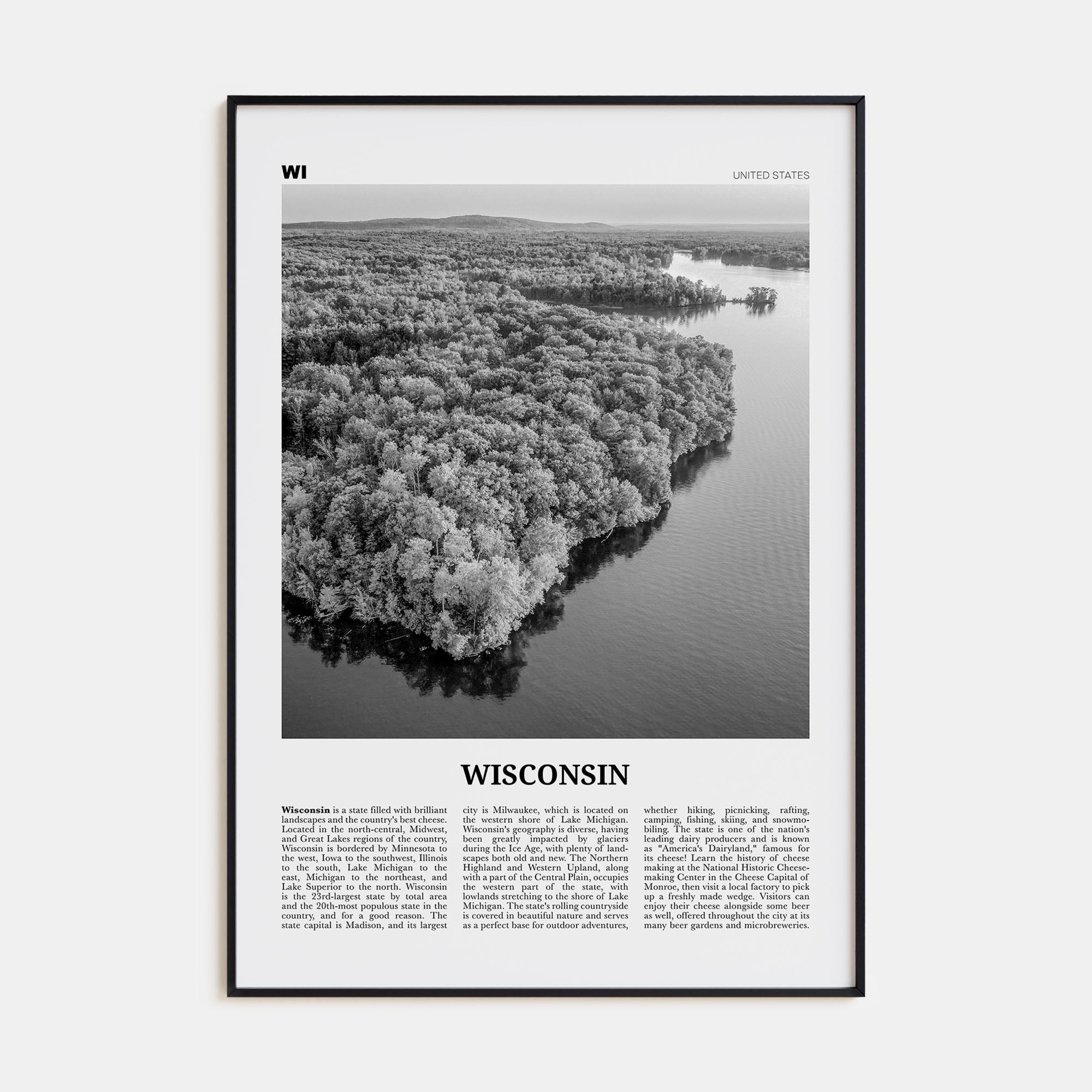 Wisconsin Travel B&W No 2 Poster